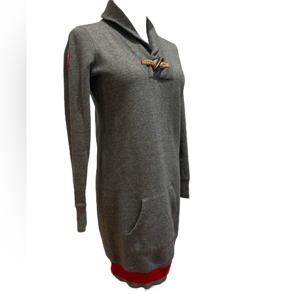 RALPH LAUREN RARE OWL MOUNTAIN WINTER RED STRIPE PREPPY VARSITY SWEATSHIRT DRESS